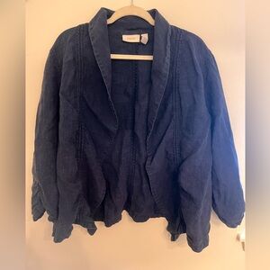 Chico’s Blue Rutches  Jacket/ Blazer Linen